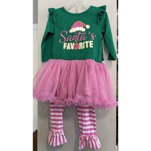 Santa's Favorite Country Daisies 2 Piece Outfit Size 2T New With Tags